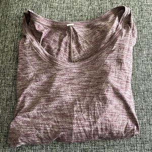 Lululemon purple long-sleeved shirt with scoop neck; excellent condition